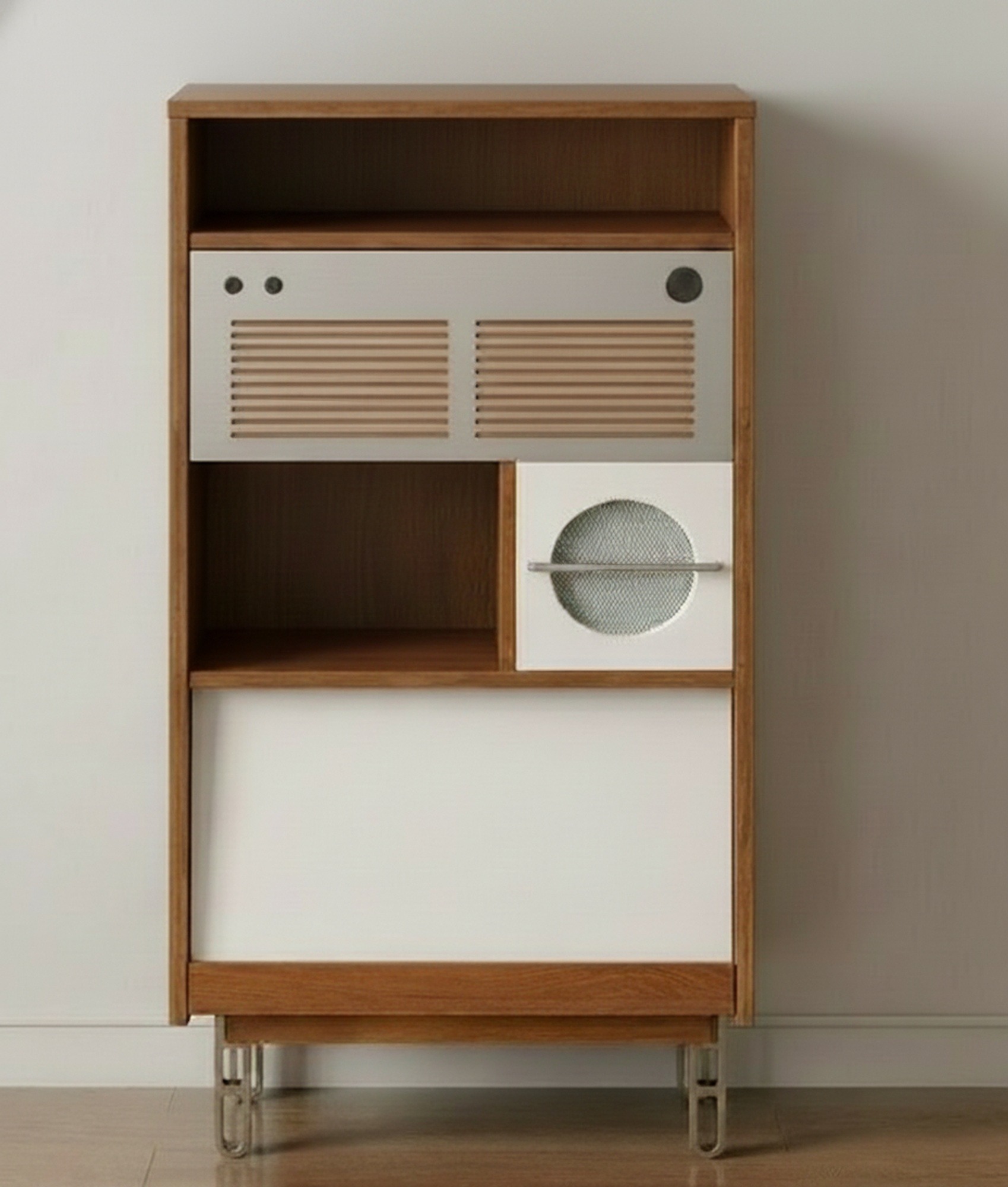 Cherry Wood Mid-Century Coffee Cabinet