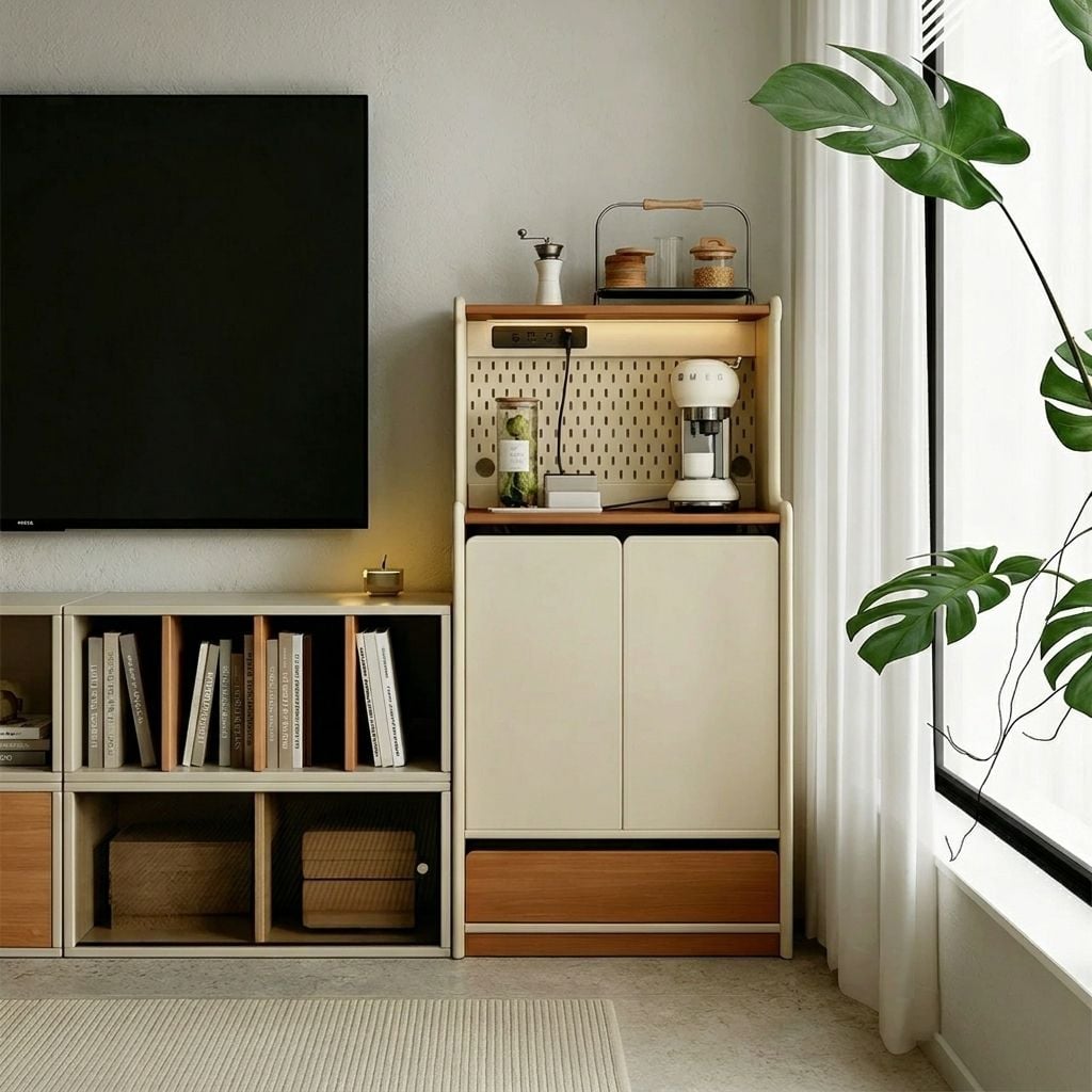 Cream-Style Pegboard Sideboard