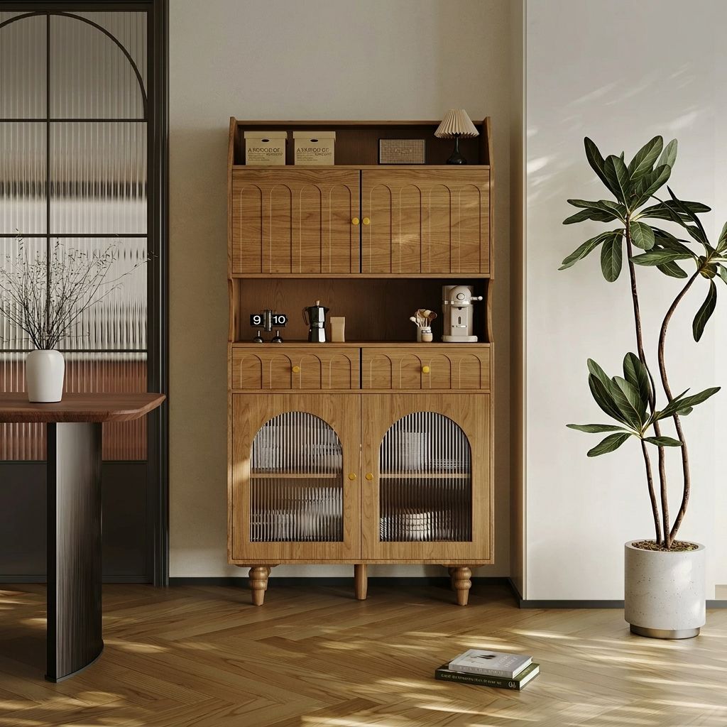 Walnut French Vintage Display Cabinet