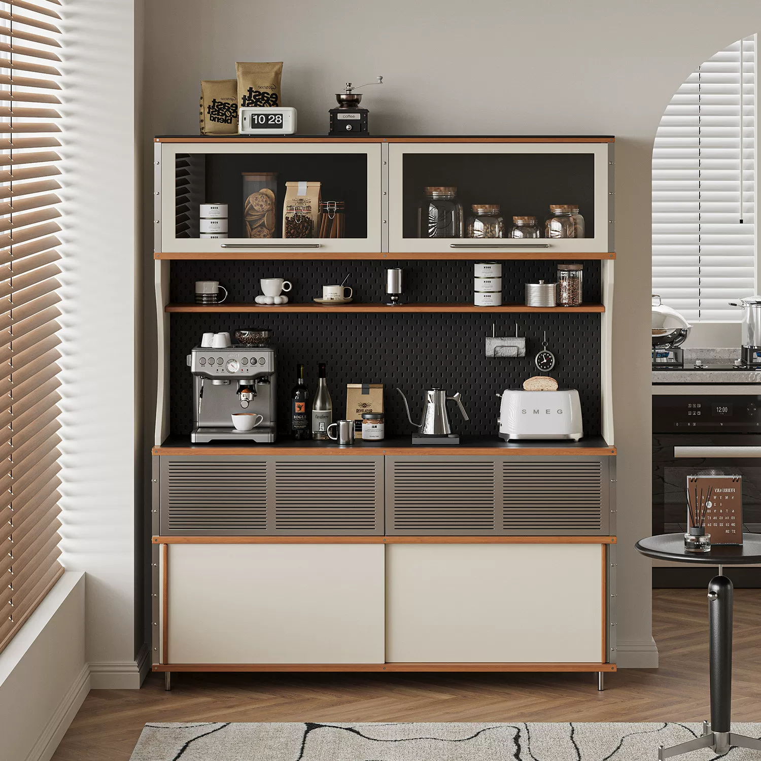 Tall Two-Tone Storage Cabinet