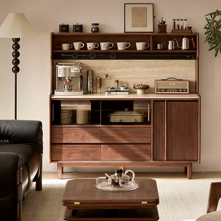 Solid Wood & Stone Sideboard