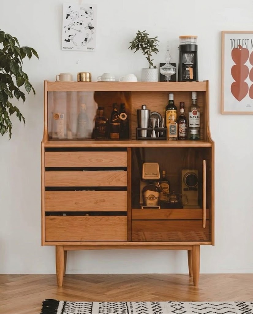 Minimalist Solid Wood Buffet Cabinet