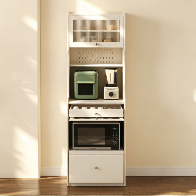 Creamy Style Narrow Storage Cabinet