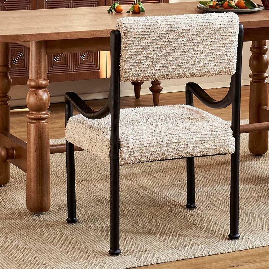 Ormau Sculpted Dining Chair | Jacquard Weave
