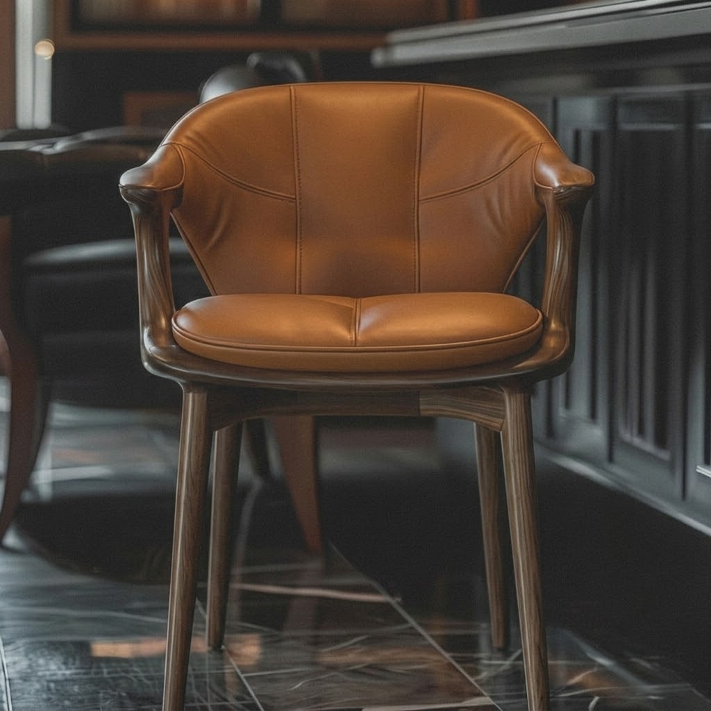 Refined Wood & Leather Armchair | Ormau