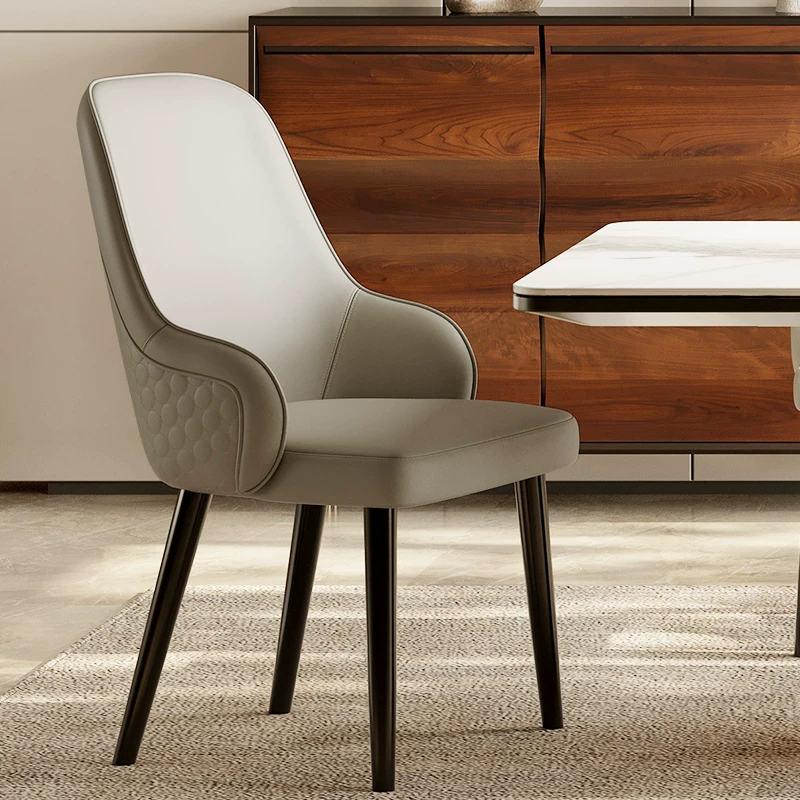 Sculptural Leather Arm Dining Chair | Ormau