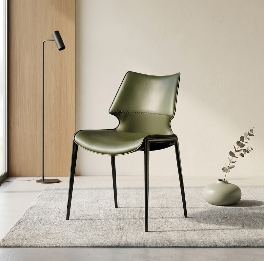 Minimalist Saddle Leather Dining Chair | Ormau