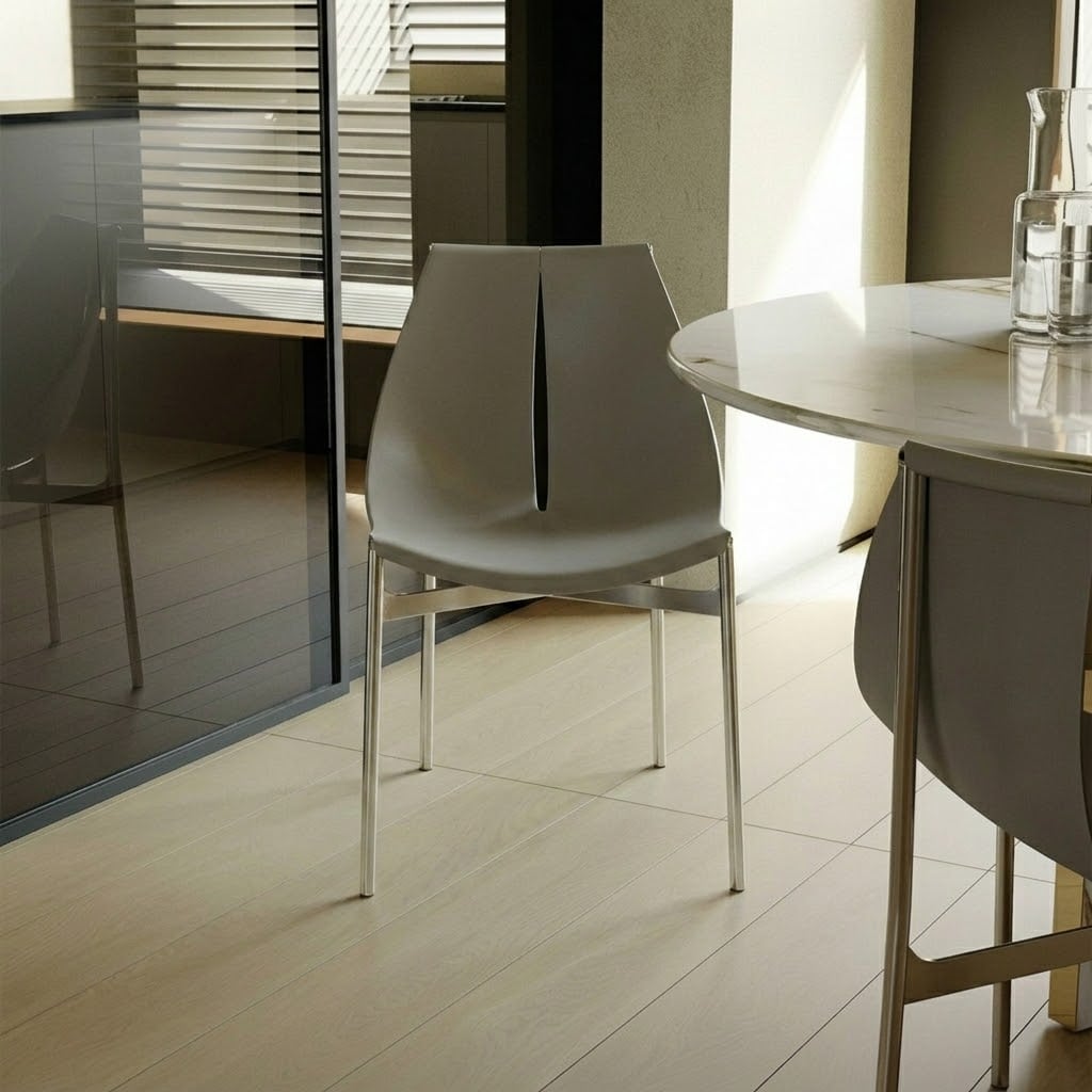 Ormau Stainless Steel Saddle Leather Chair
