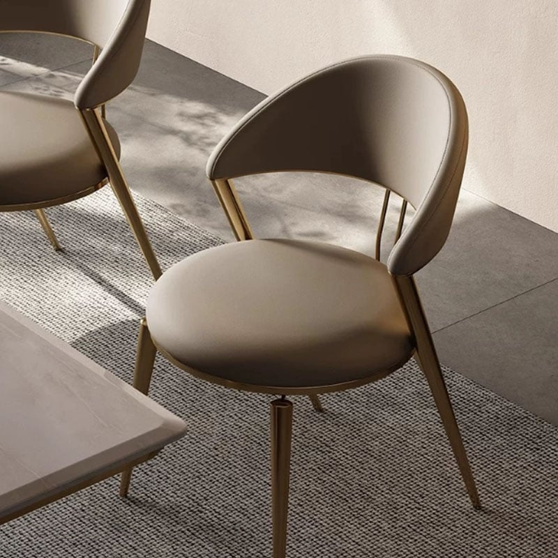 Armless Leather Dining Chair | Metal | Ormau