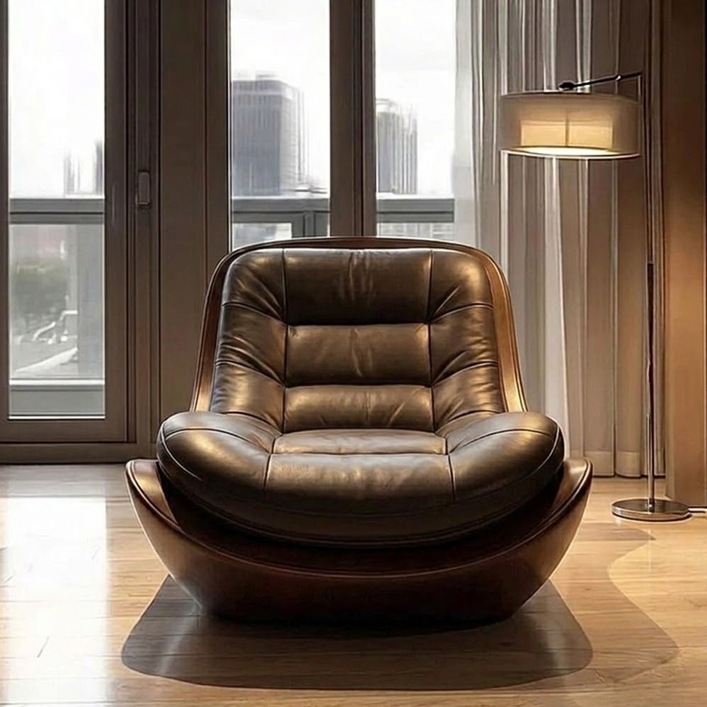 Italian Leather Chaise Lounge Single Sofa | Ormau