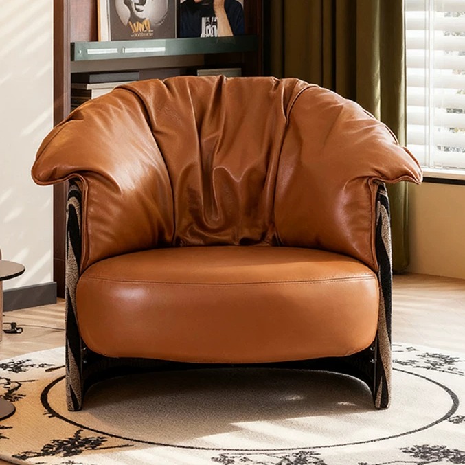 Striped Eco-Leather Armchair | Ormau