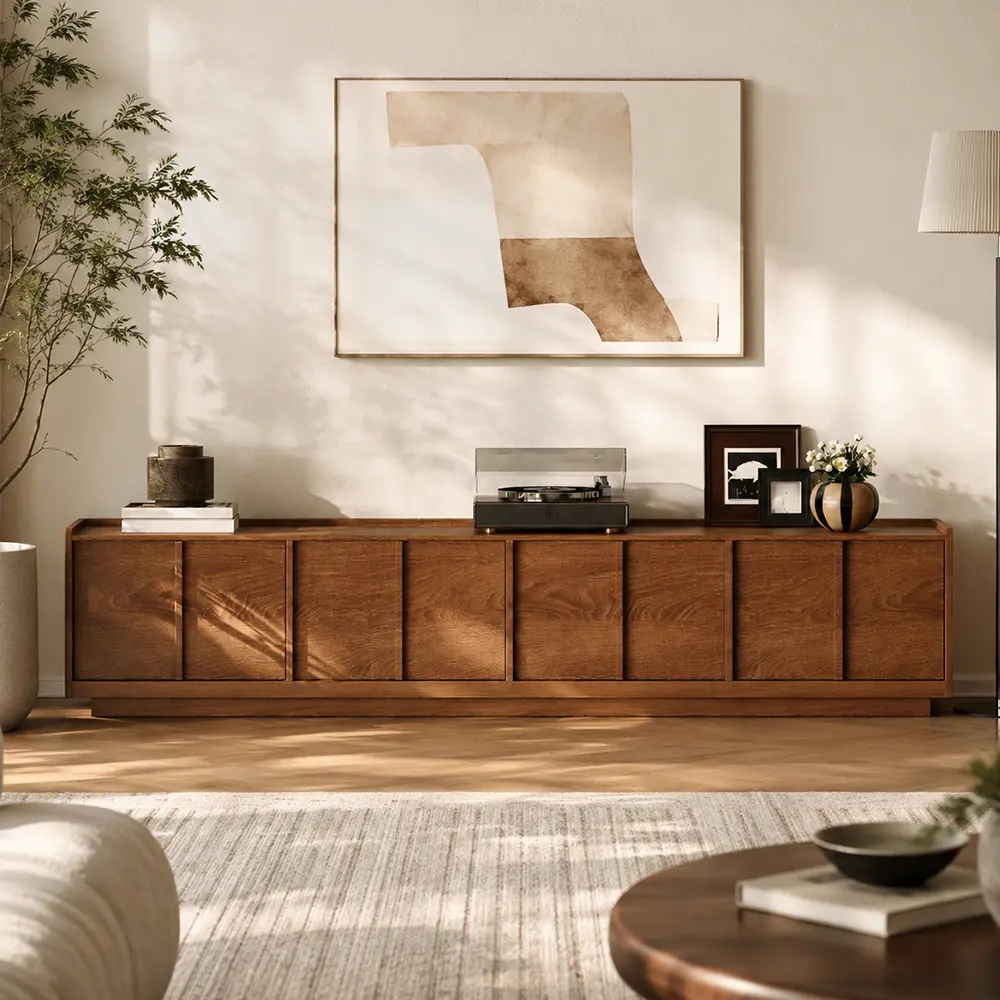 Walnut Minimalist Media Console | Ormau