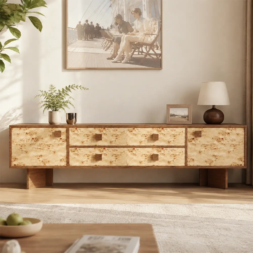 Vintage Wabi-Sabi Wood TV Stand