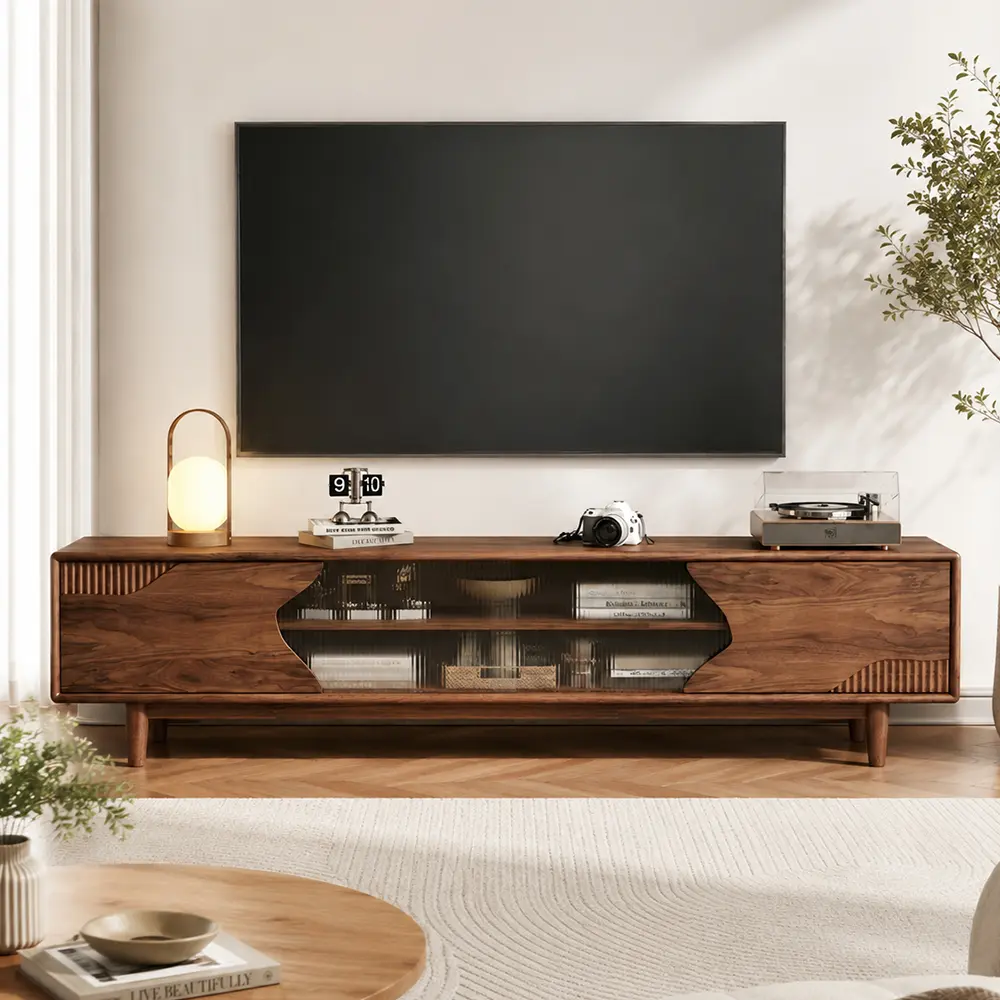 Mid-Century Walnut Media Console