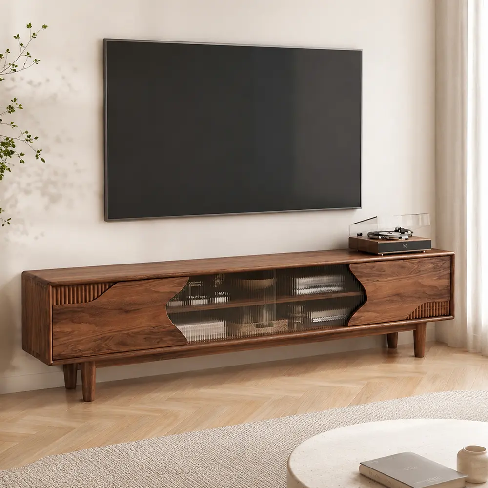 Mid-Century Walnut Media Console