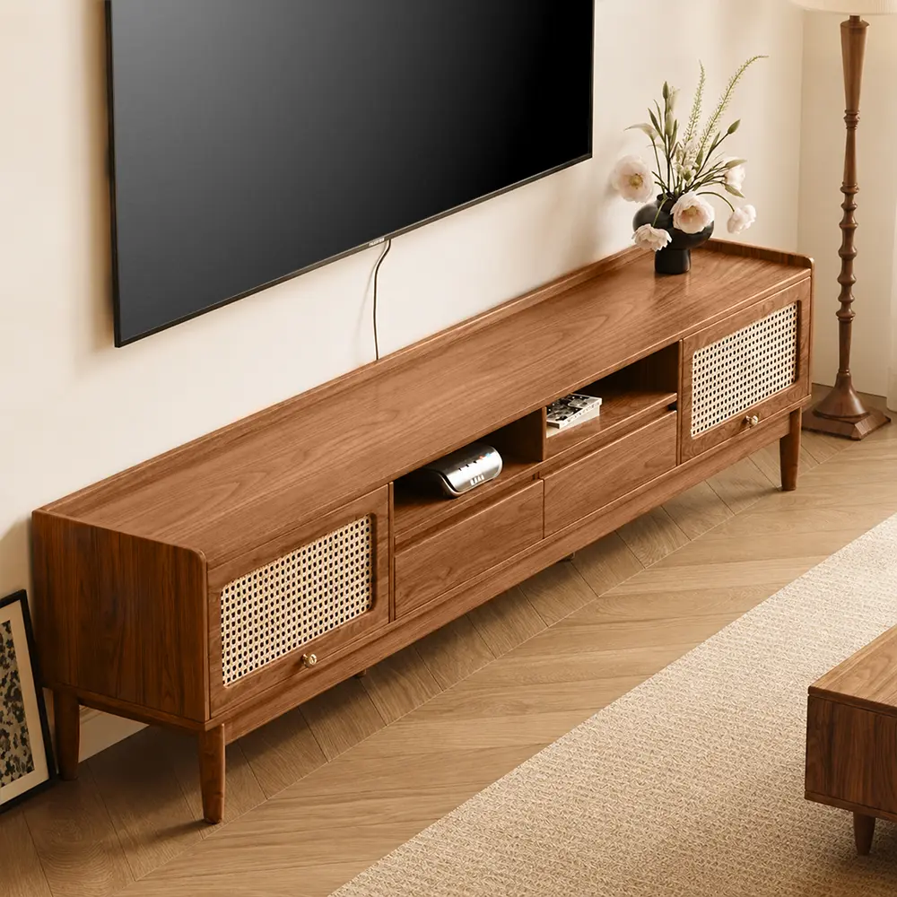 Wabi-Sabi Wicker TV Stand