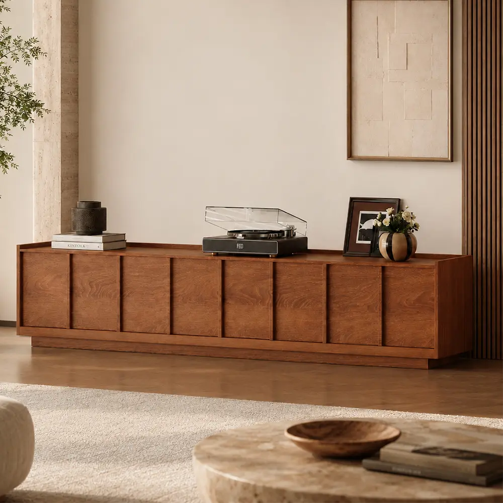 Walnut Minimalist TV Cabinet