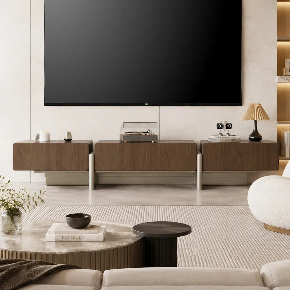 Linea Modern Walnut Media Console | Ormau
