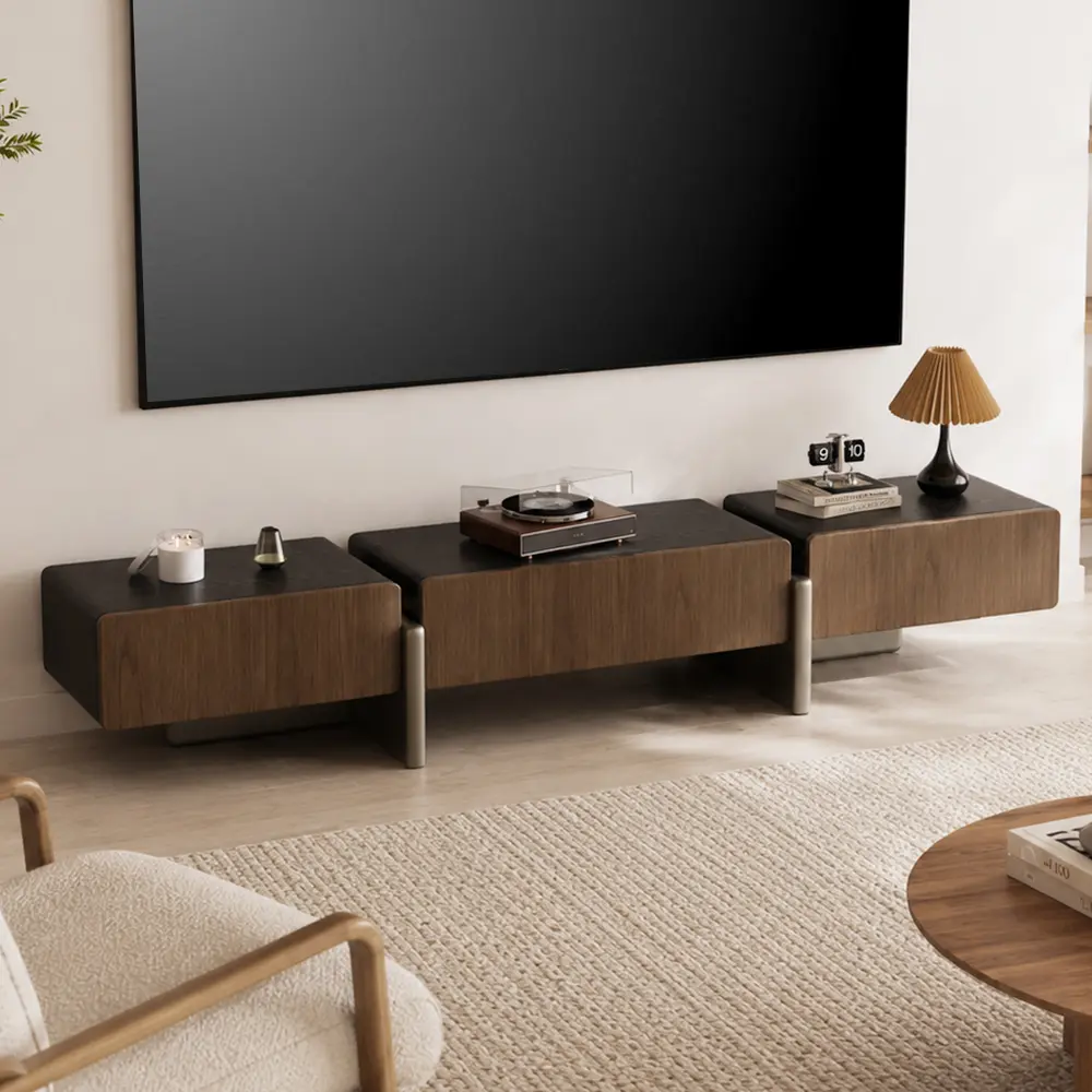 Linea Modern Walnut Media Console | Ormau