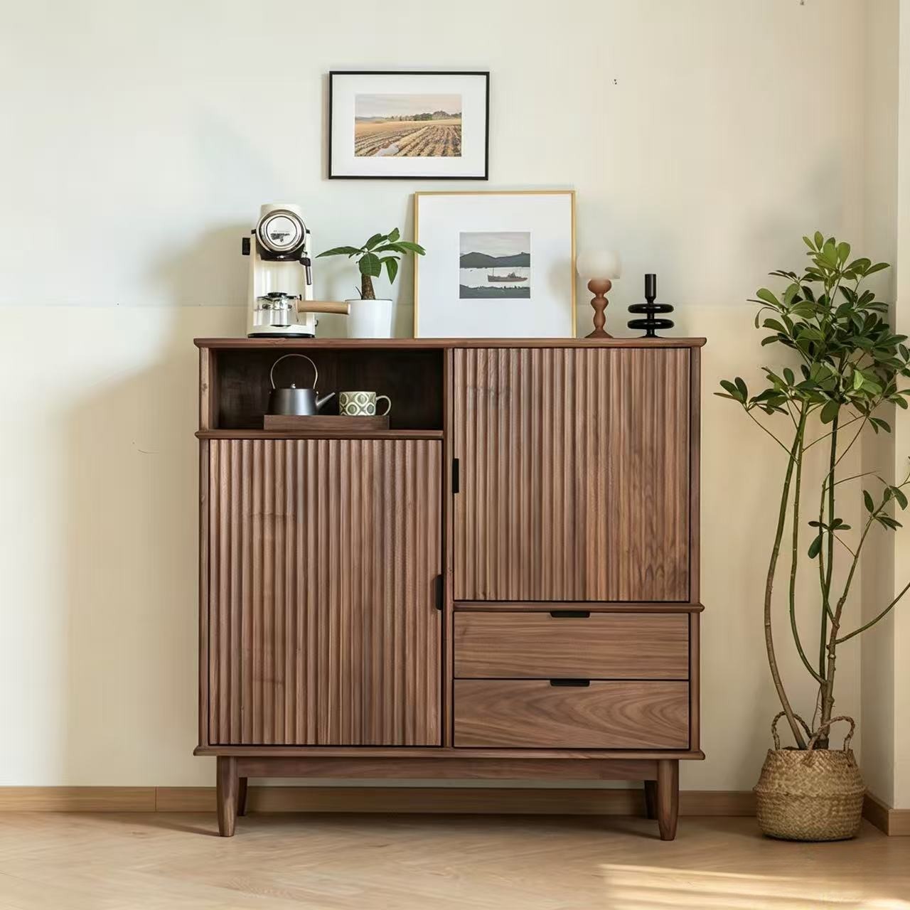 Black Walnut Fluted Sideboard