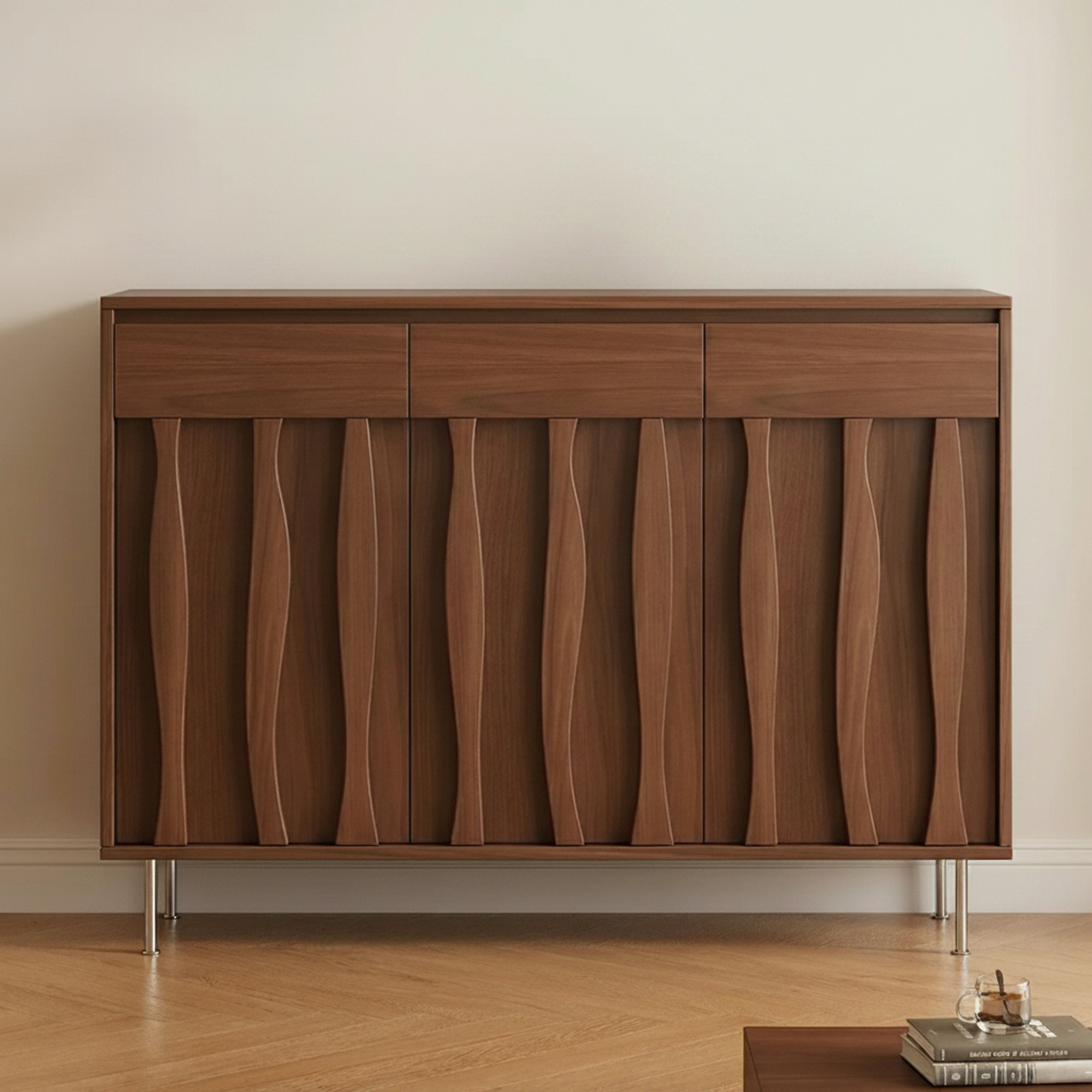 Architectural Wavy Multi-functional Sideboard