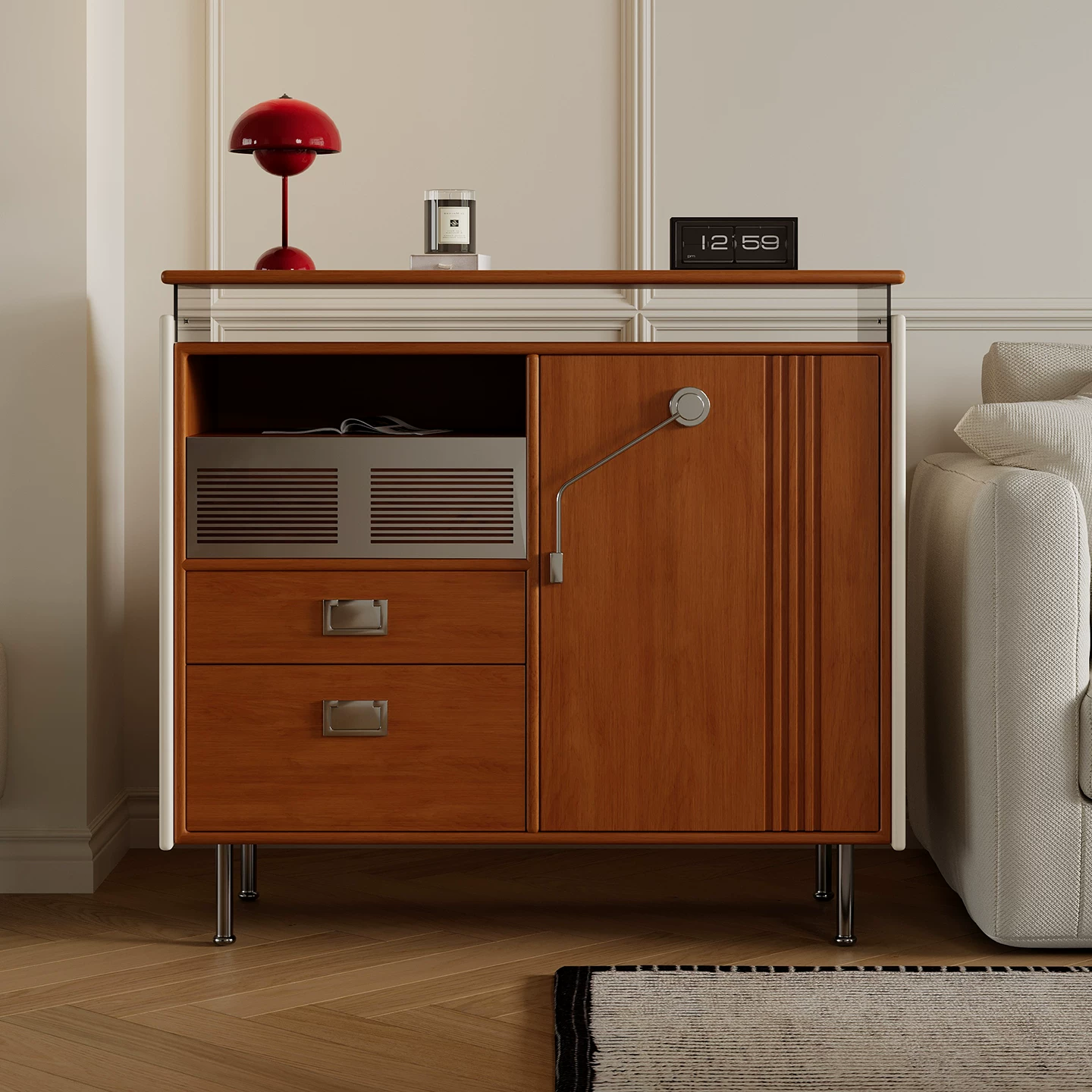 Cherry Wood Mid-Century Sideboard