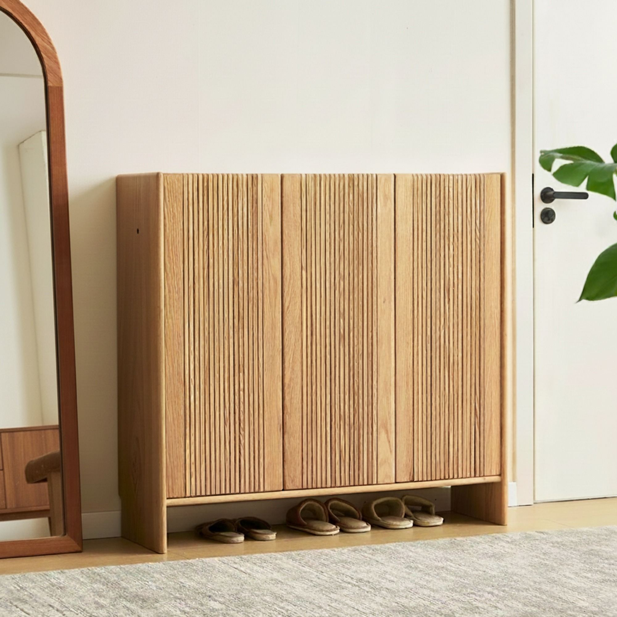 Timeless Oak & Slate Entryway Cabinet | Bossels