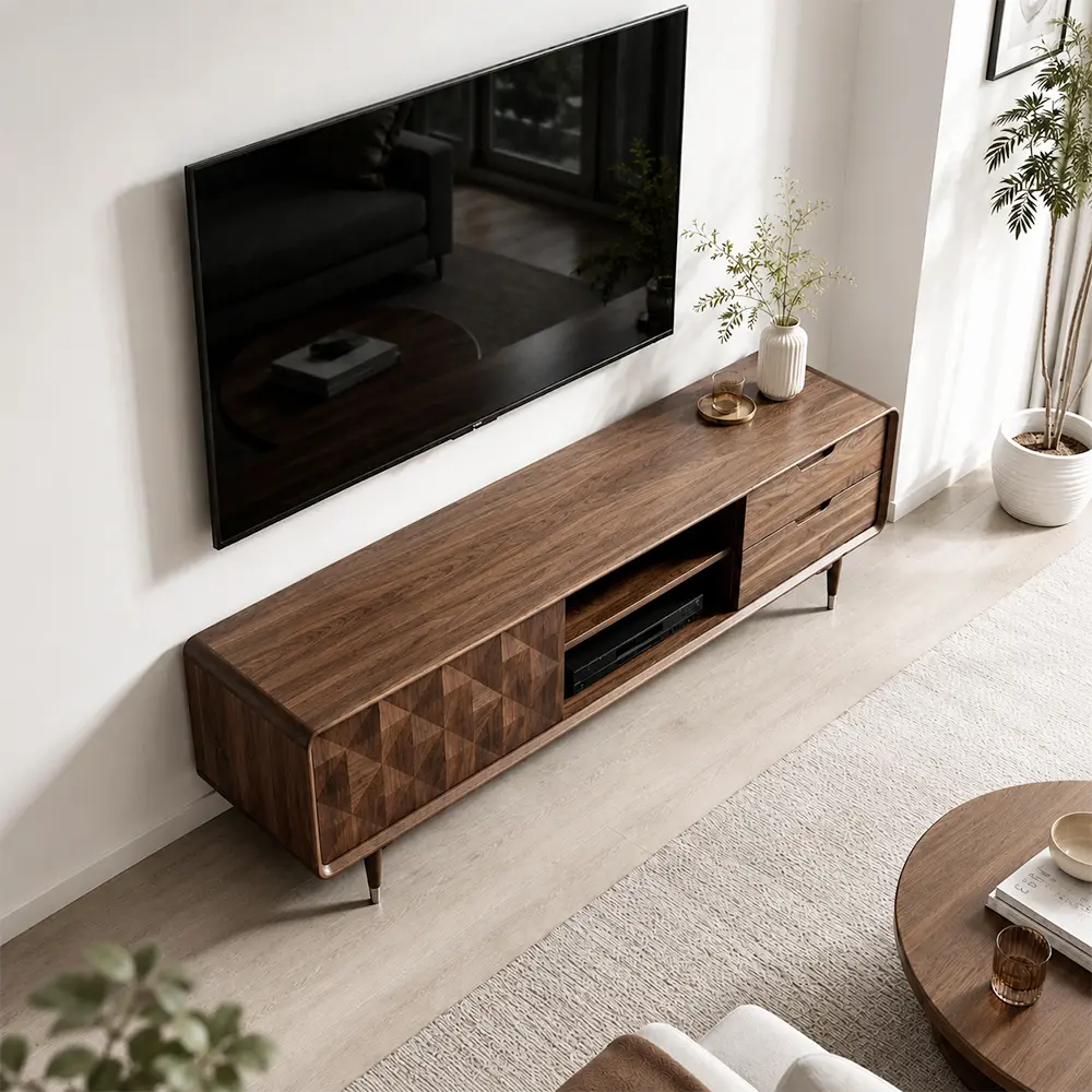 Minimalist Solid Wood TV Stand
