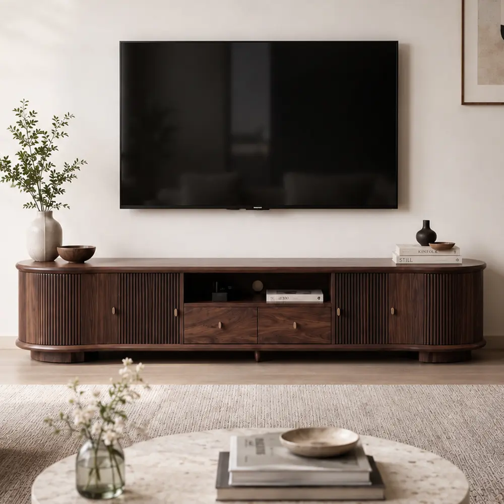 Solid Walnut Entertainment Console
