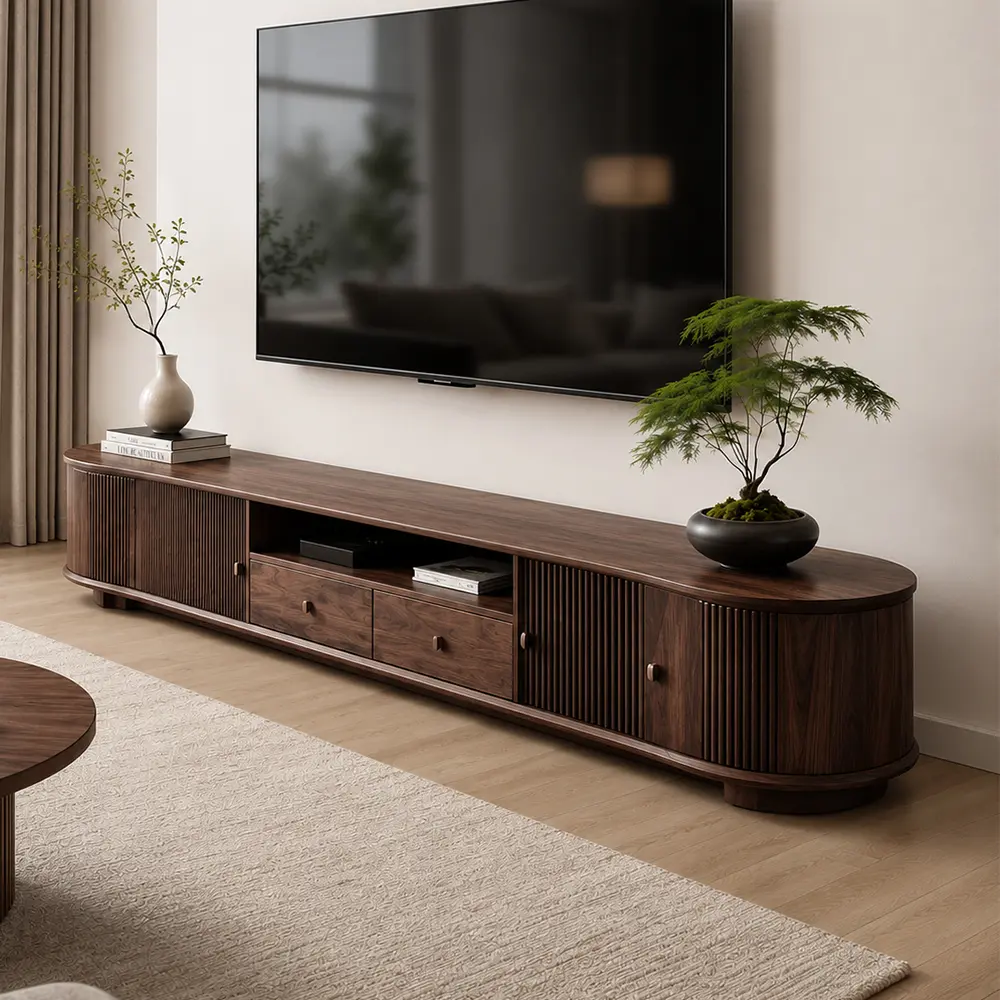 Solid Walnut Entertainment Console