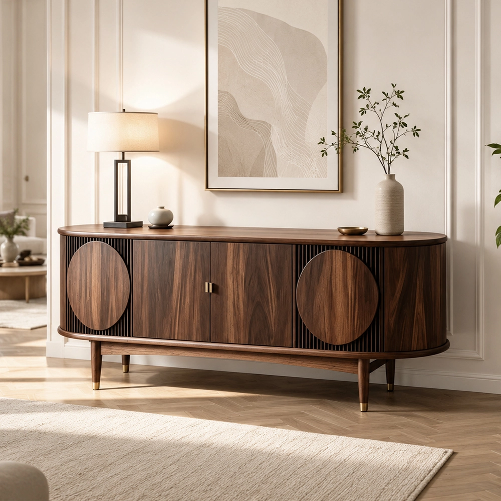 Vintage Zen Solid Wood Media Console