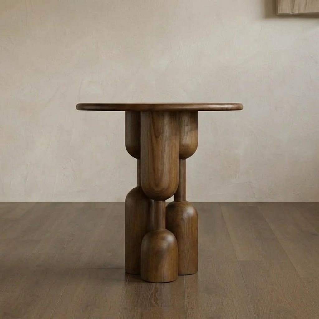 Solid Ash Mid-Century Round Table