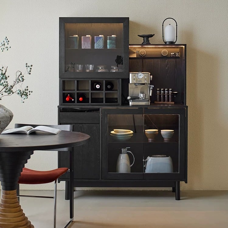 Layered Black Ash Coffee Cabinet