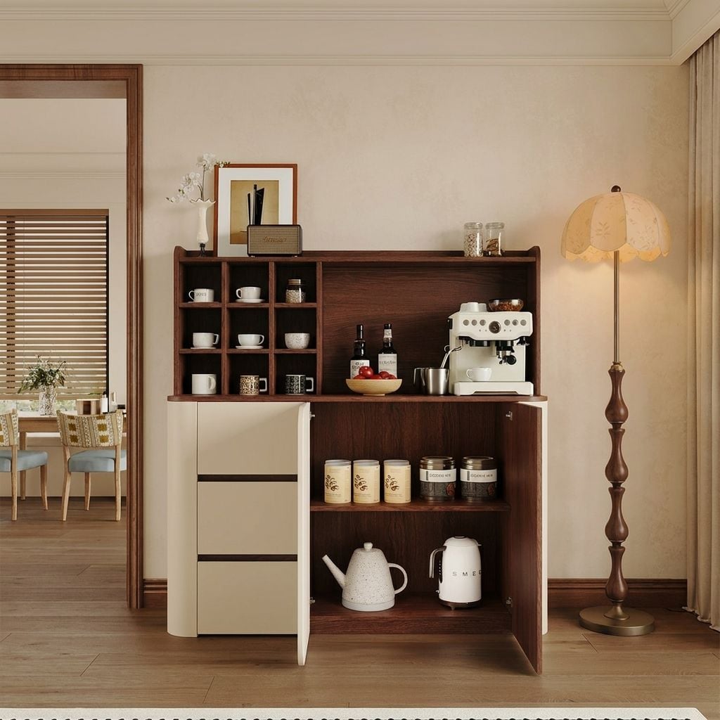 Mid-Century Solid Wood Cabinet