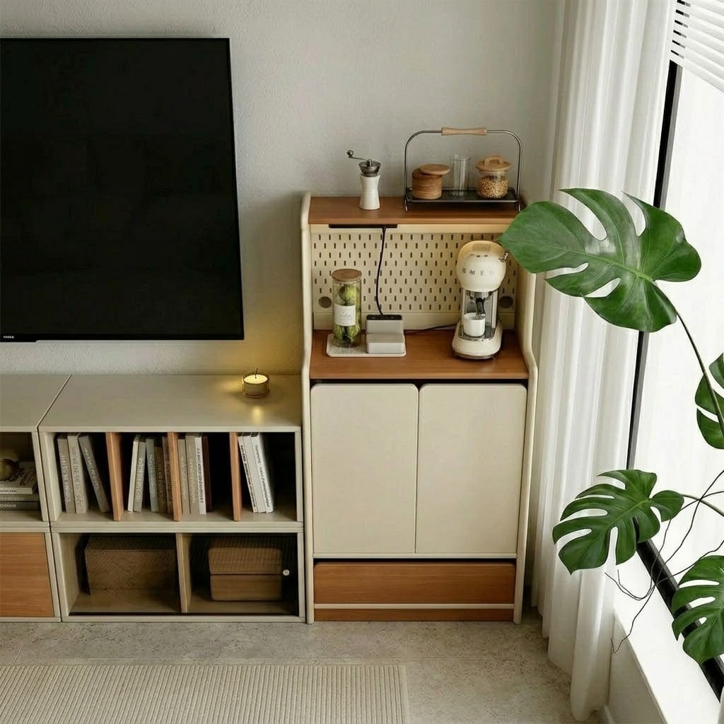 Cream-Style Pegboard Sideboard