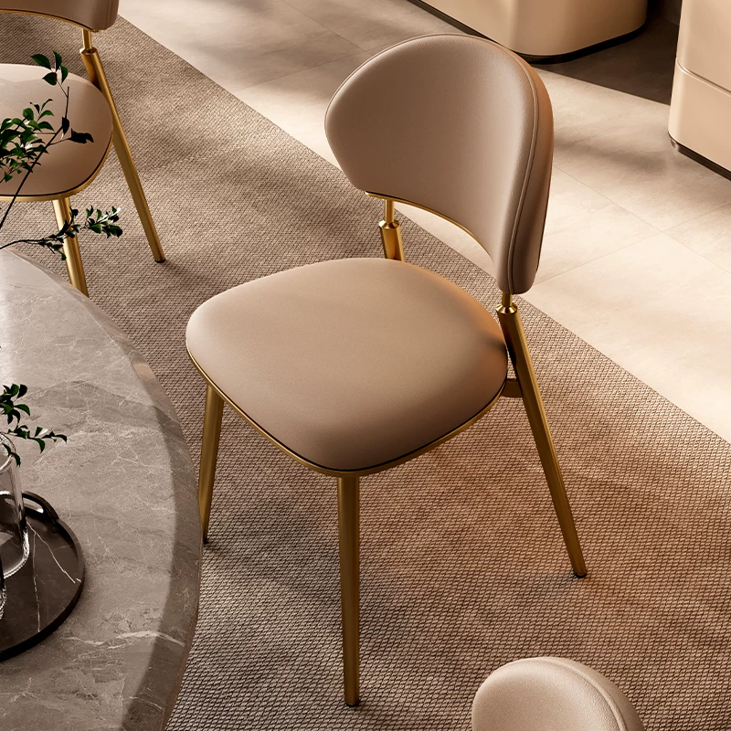 Upholstered Dining Chair with Metal Legs
