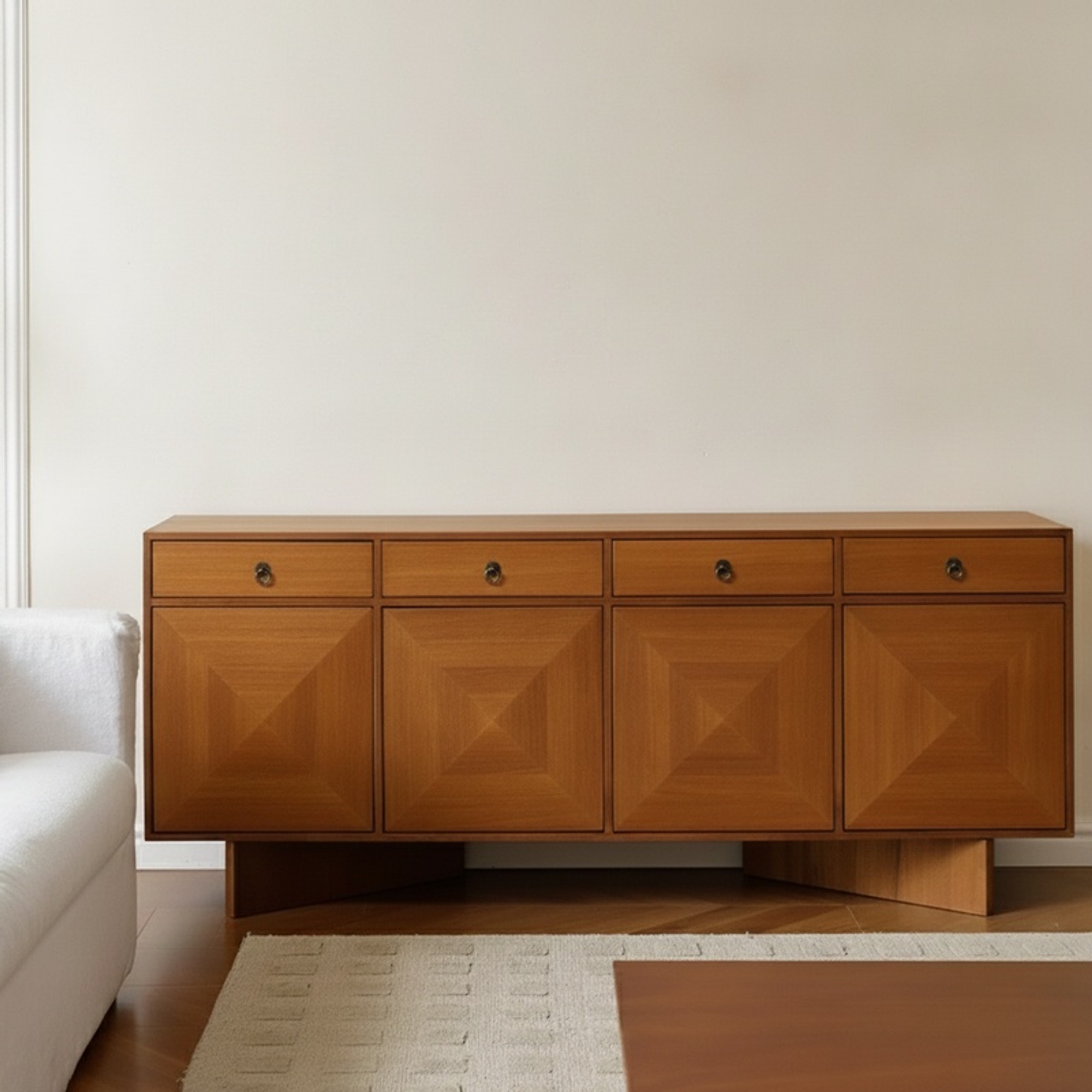 Solid Wood Relief Sideboard