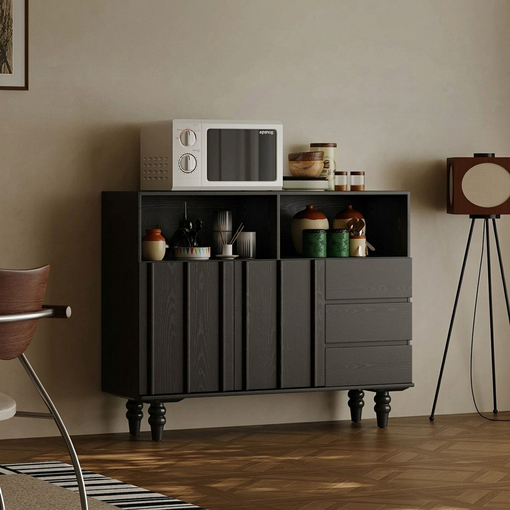 Vintage Ash Wood Sideboard