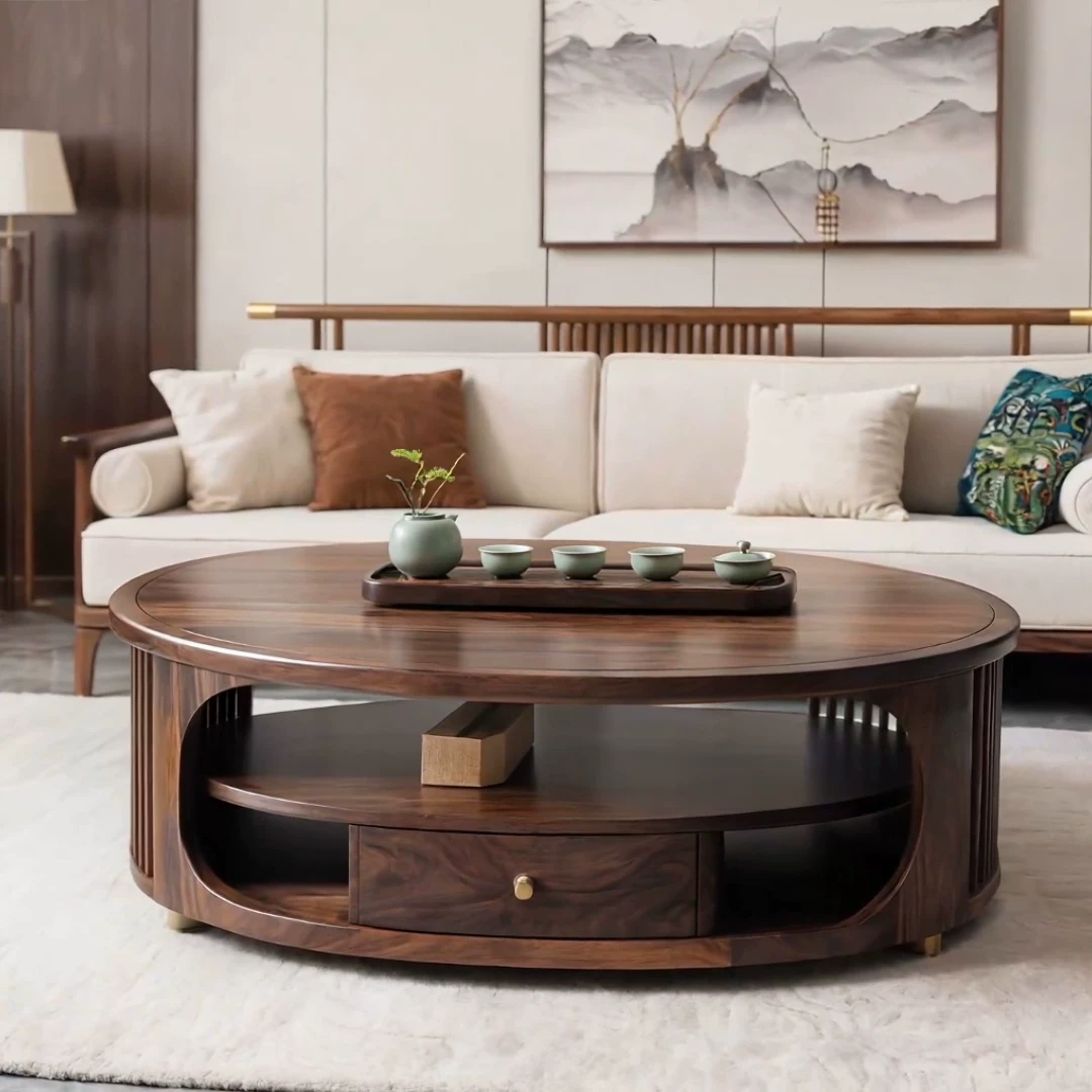 Oval Black Walnut Coffee Table