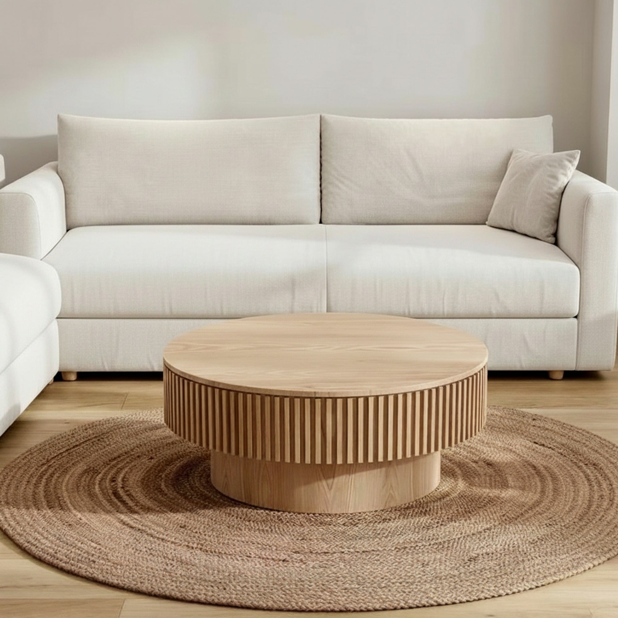 Solid Wood Gear-Style Coffee Table