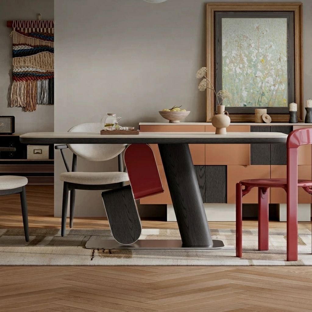 Sculptural Base Dining Table