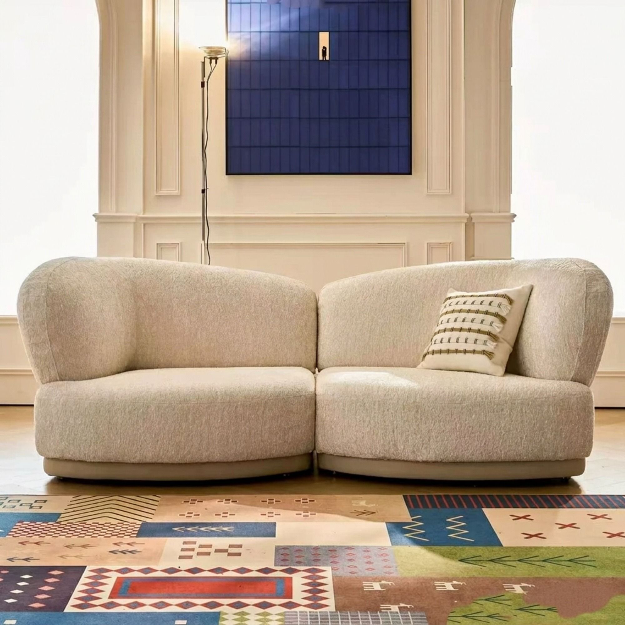 Curved Off-White Butterfly Sofa