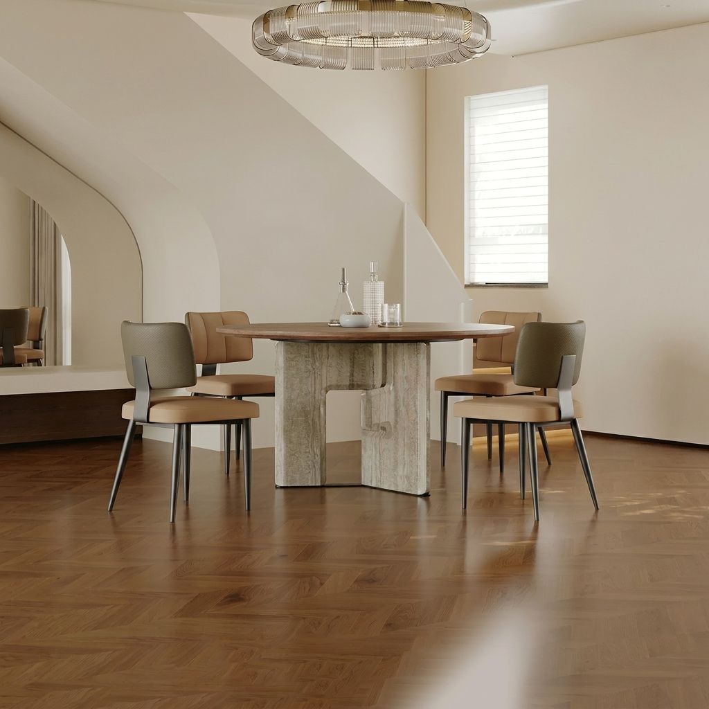 Round Marble Turntable Dining Table