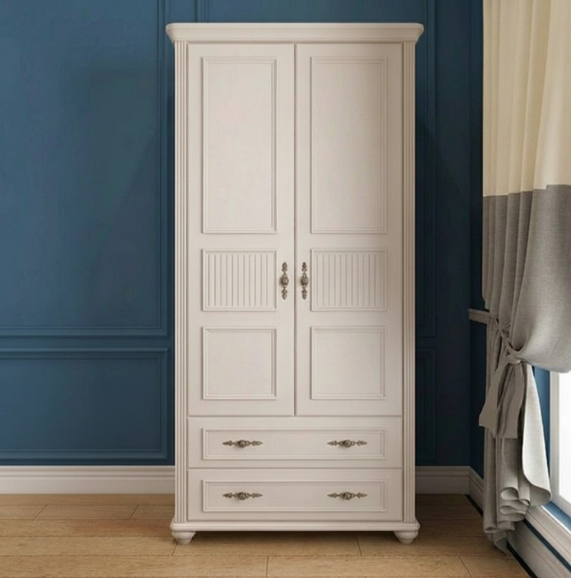 White Hinged Wardrobe