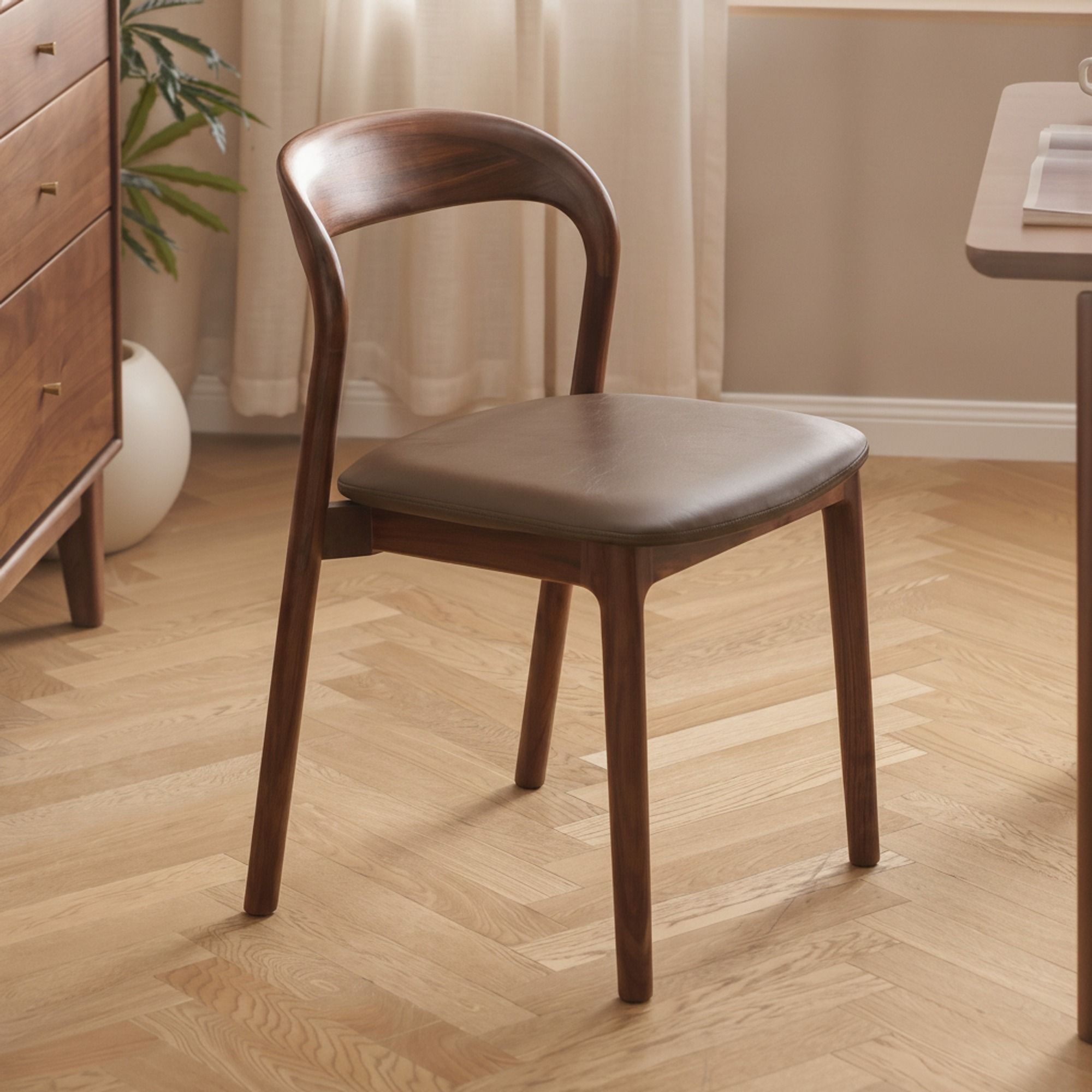 Mid-Century Modern Organic Silicone Armless Dining Chair