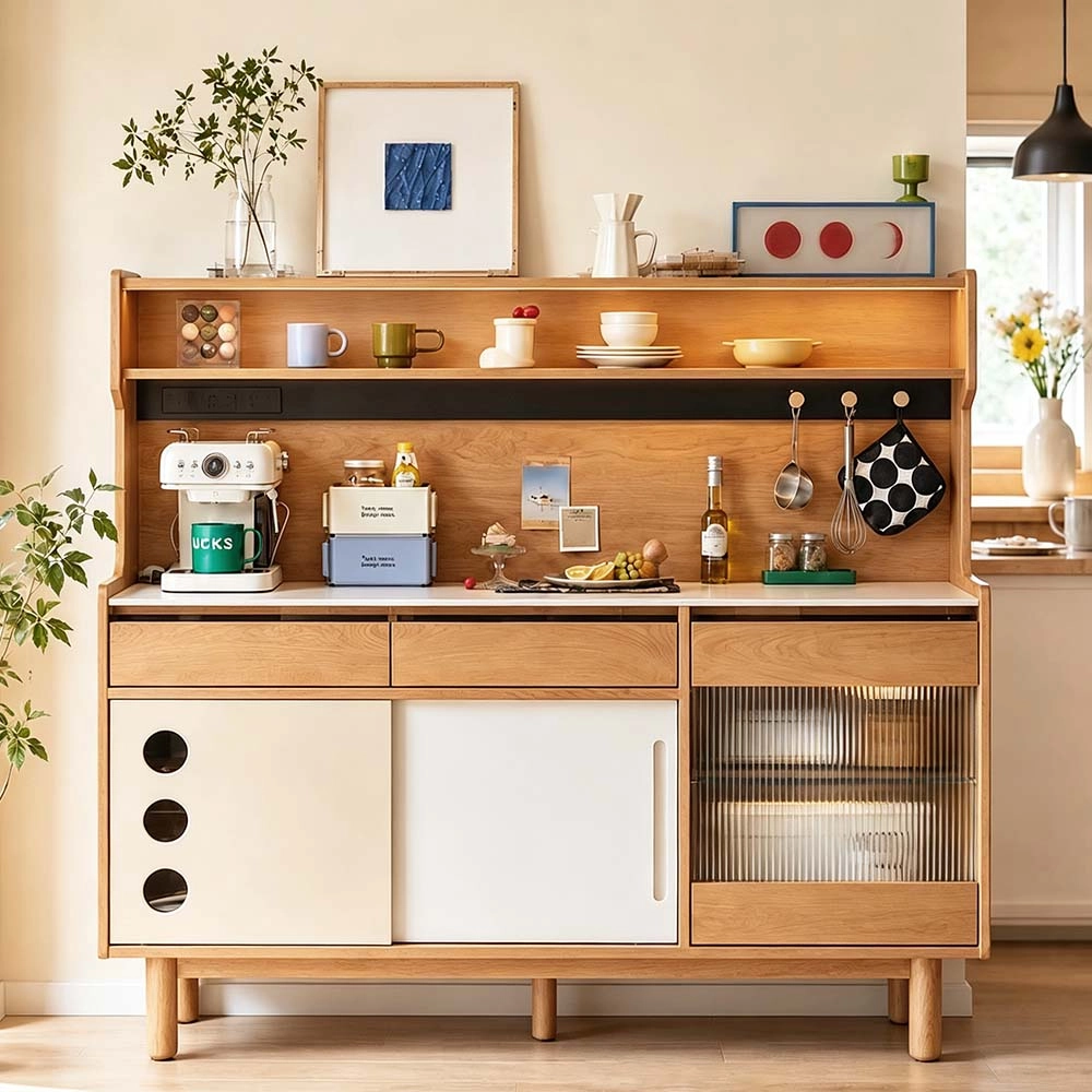 Sintered Stone Sideboard, Cherry Wood