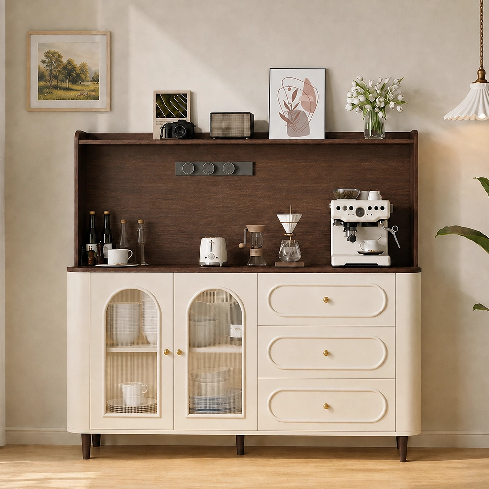 Retro Sideboard with Glass Doors