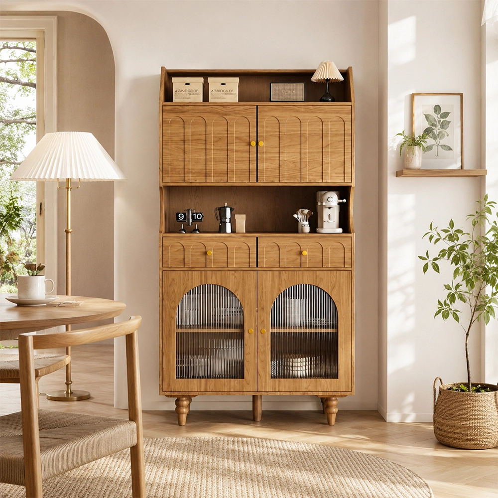 Walnut French Vintage Display Cabinet