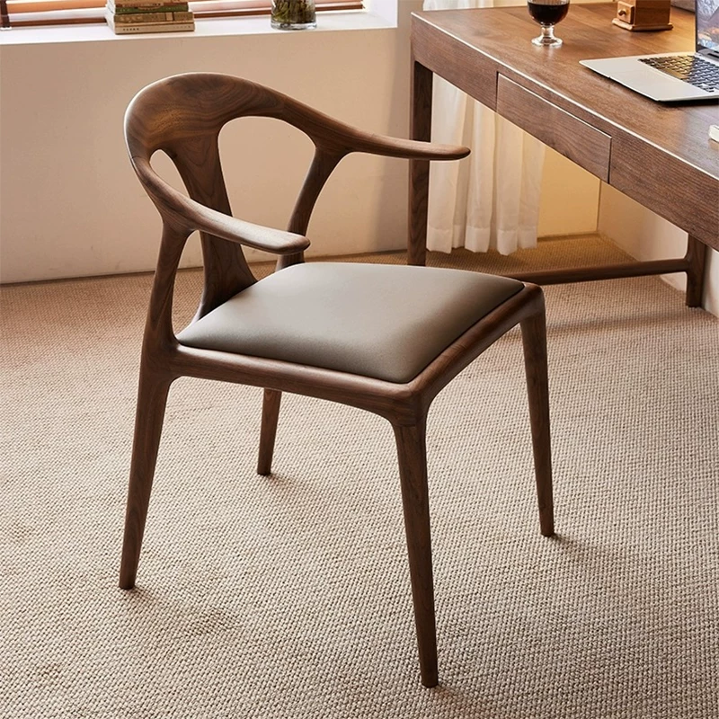 Mid-Century Modern Solid Wood Upholstered Dining Chair