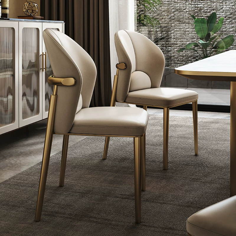 Faux Leather Dining Chair, Steel Frame